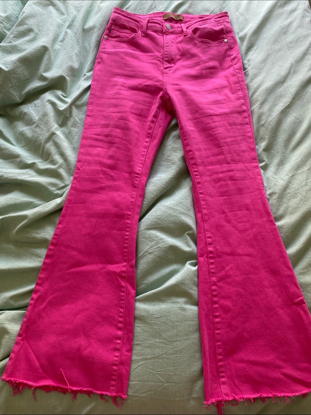 Judy Blue Hot Pink Flared Jeans